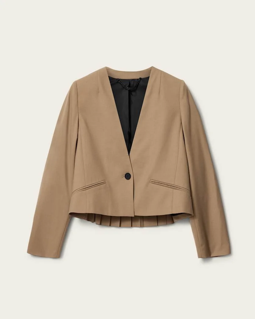 POPPY SINGLE BREASTED PLEATED BLAZER - 1