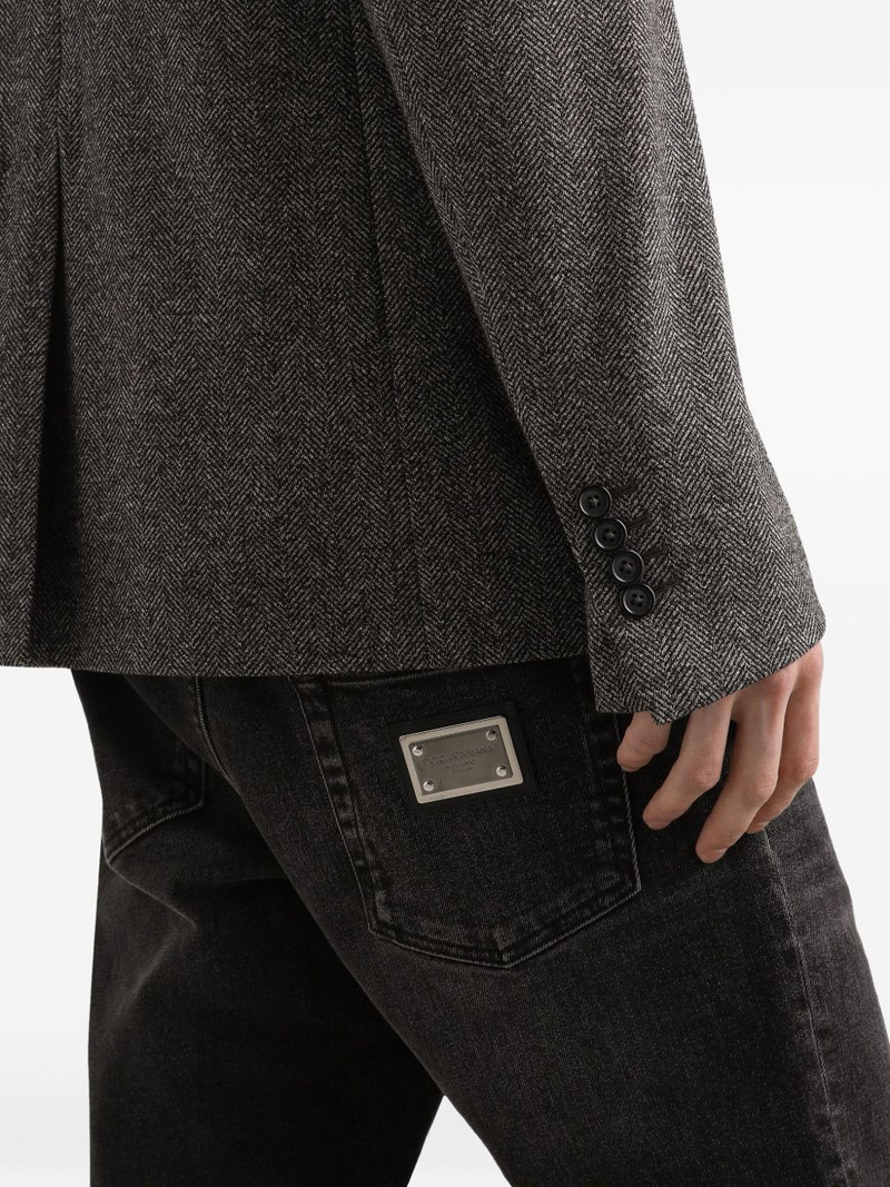 single-breasted herringbone blazer 5