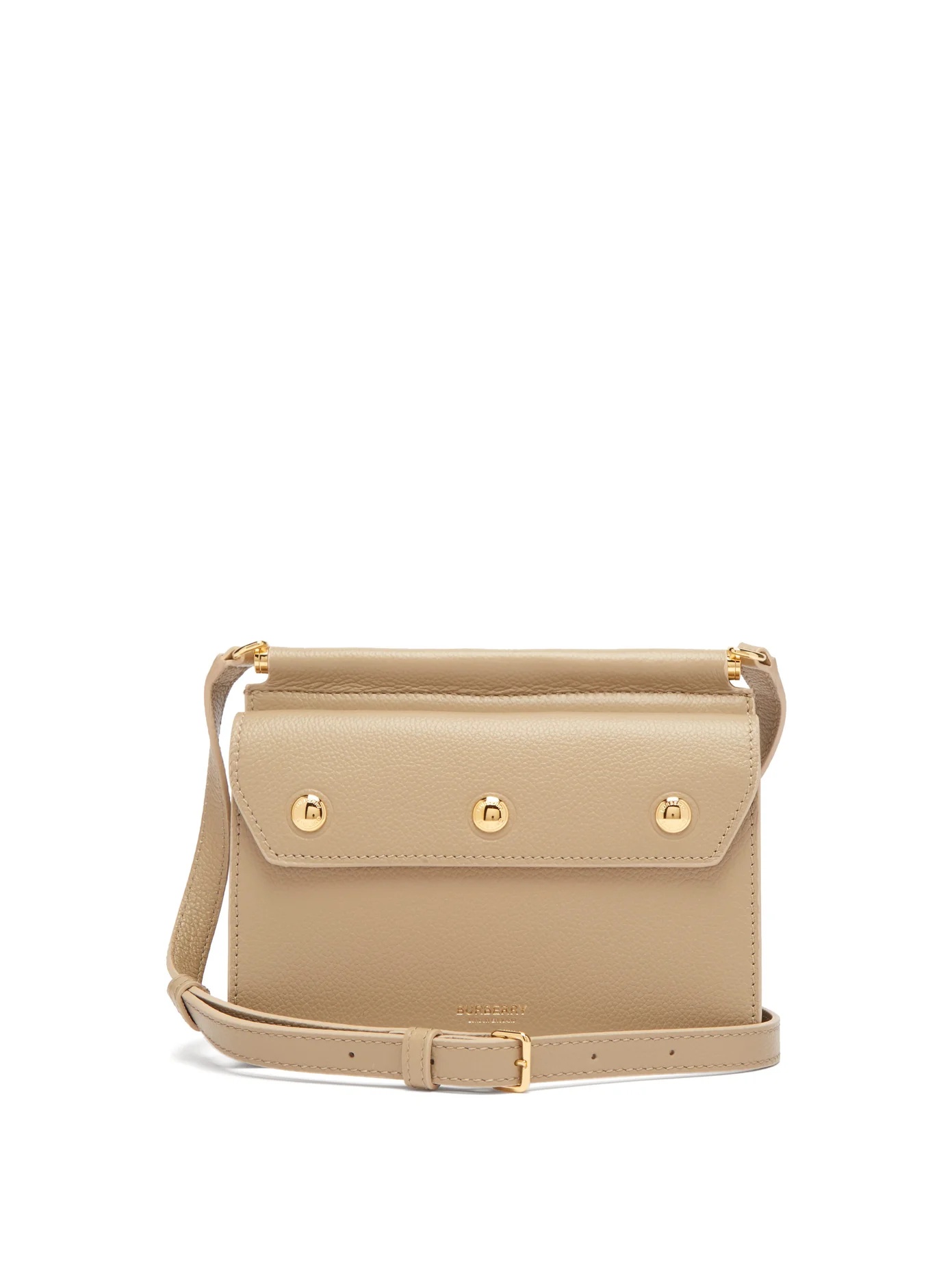 Title mini grained-leather cross-body bag - 1