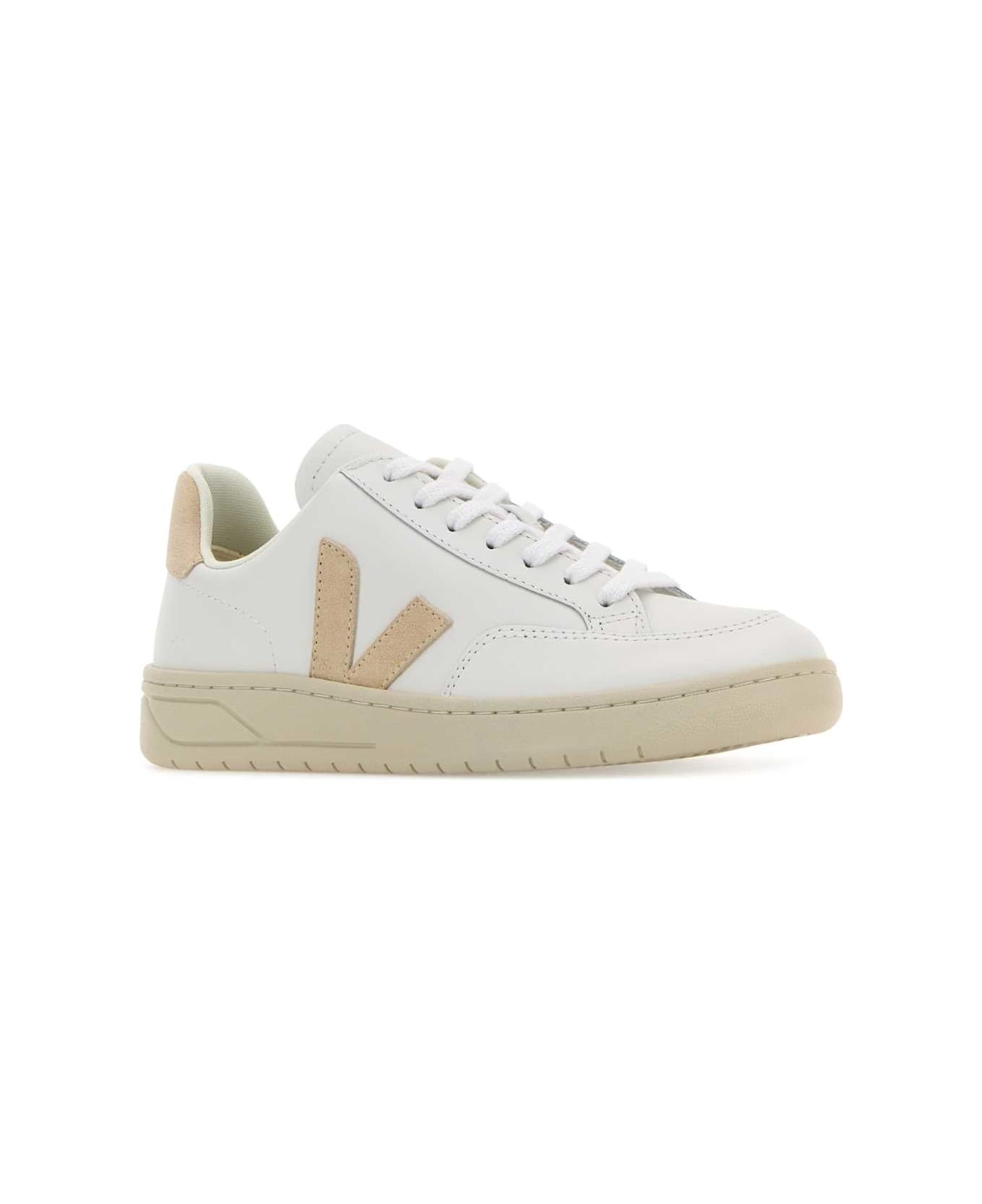 White Leather V-12 Sneakers - 2