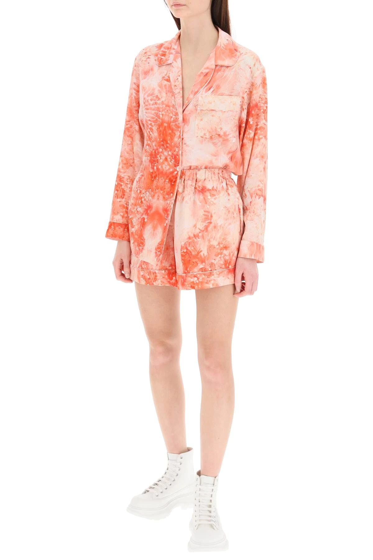 CORAL SILK SHIRT - 2