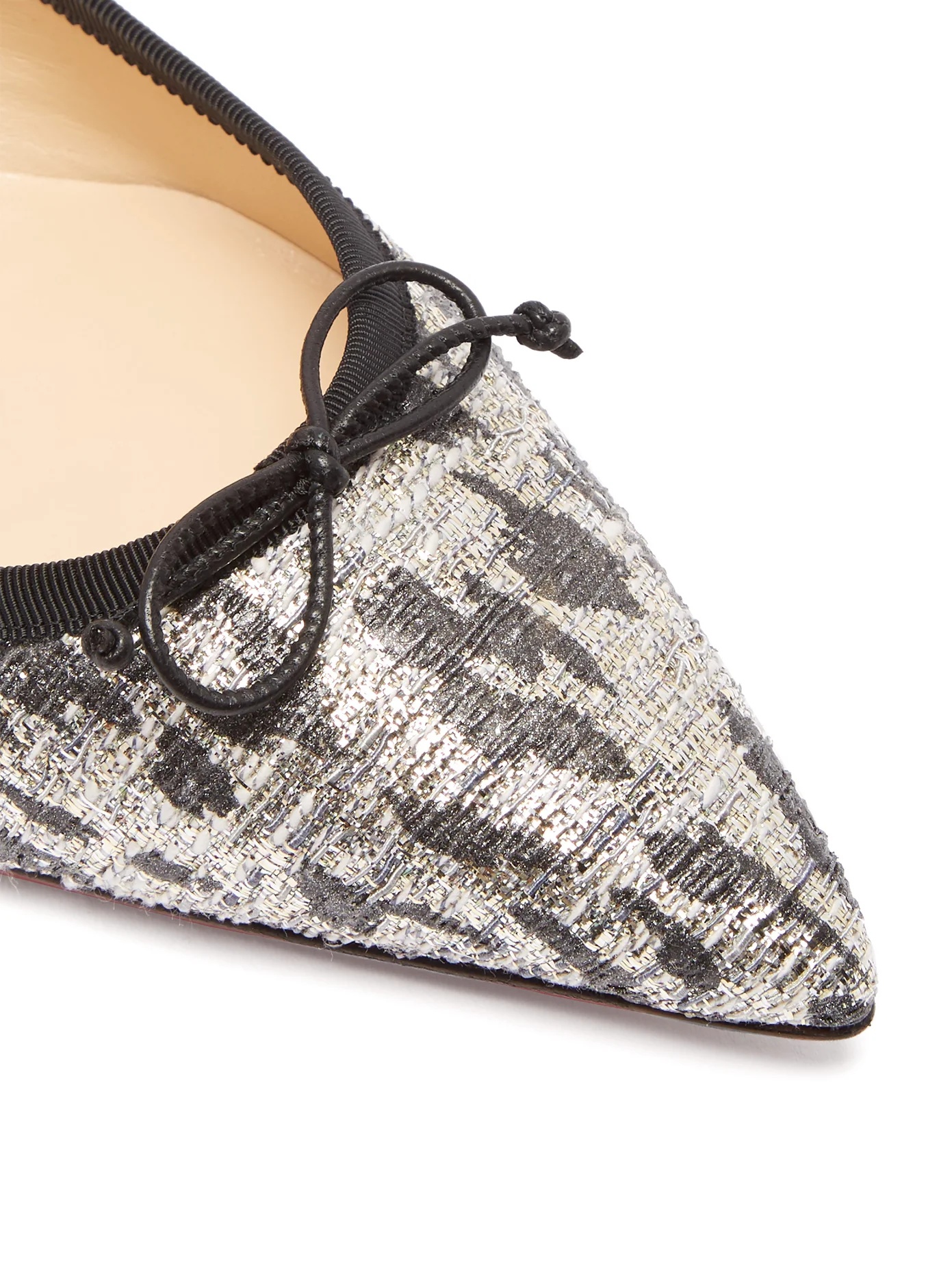 Hall spike-embellished Lurex-tweed ballet flats - 6