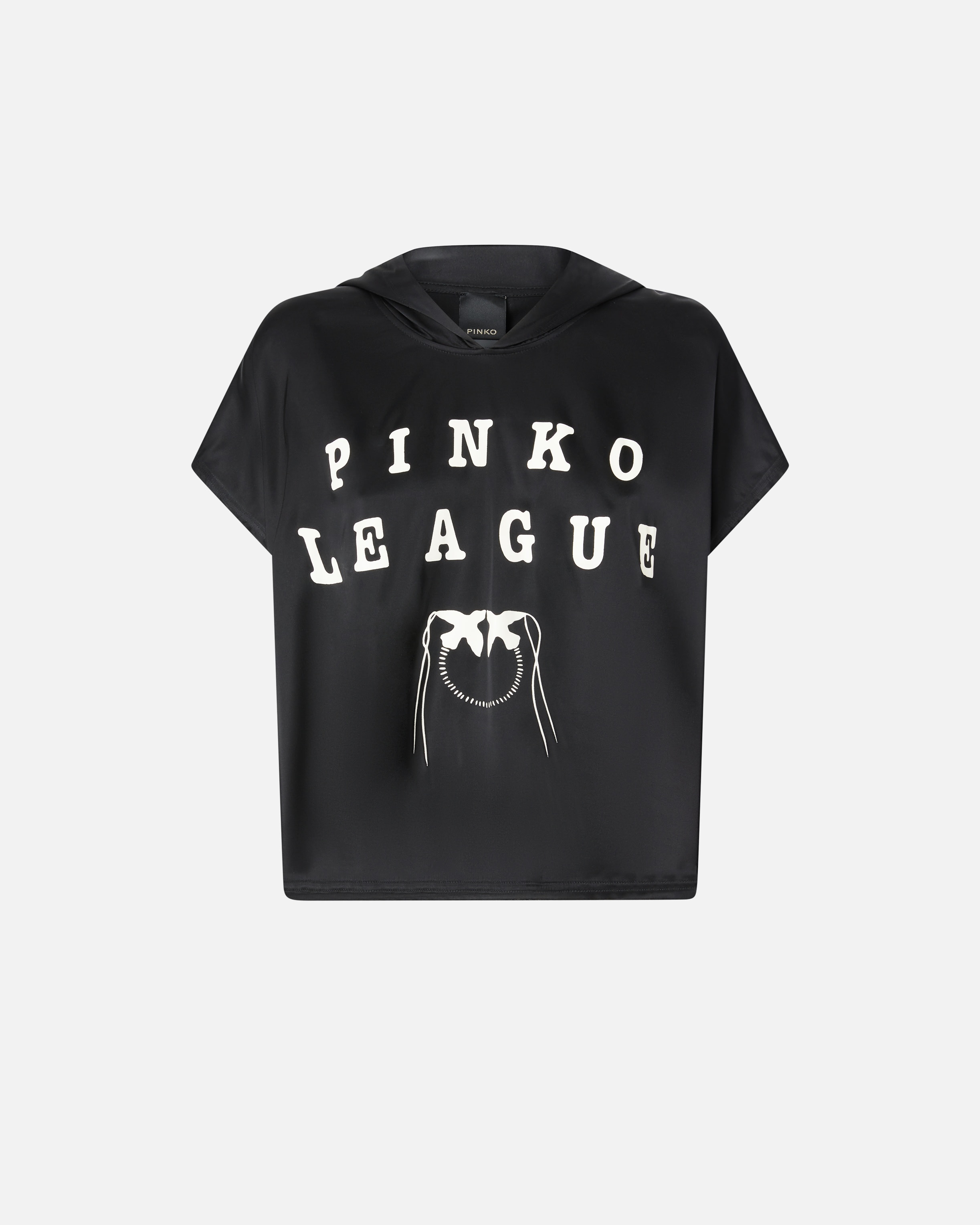 HOODED BLOUSE WITH PINKO LEAGUE PRINT - 1