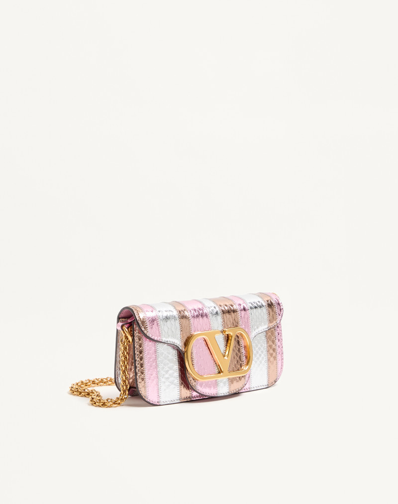 VALENTINO GARAVANI LOCÒ SMALL SHOULDER BAG IN LAMINATED ELAPHE 3