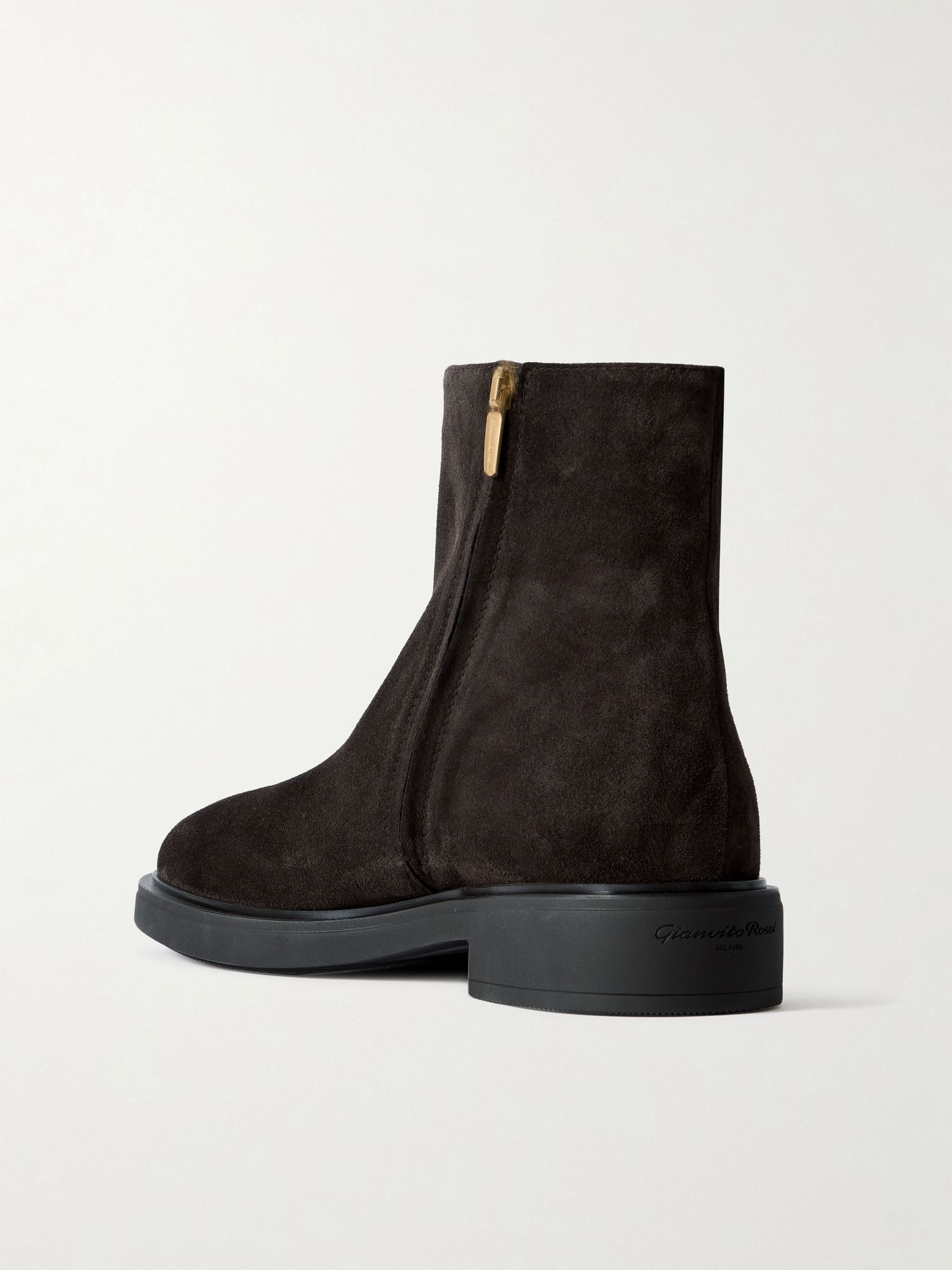 Lexington 20 leather-trimmed suede ankle boots Dark brown - 3