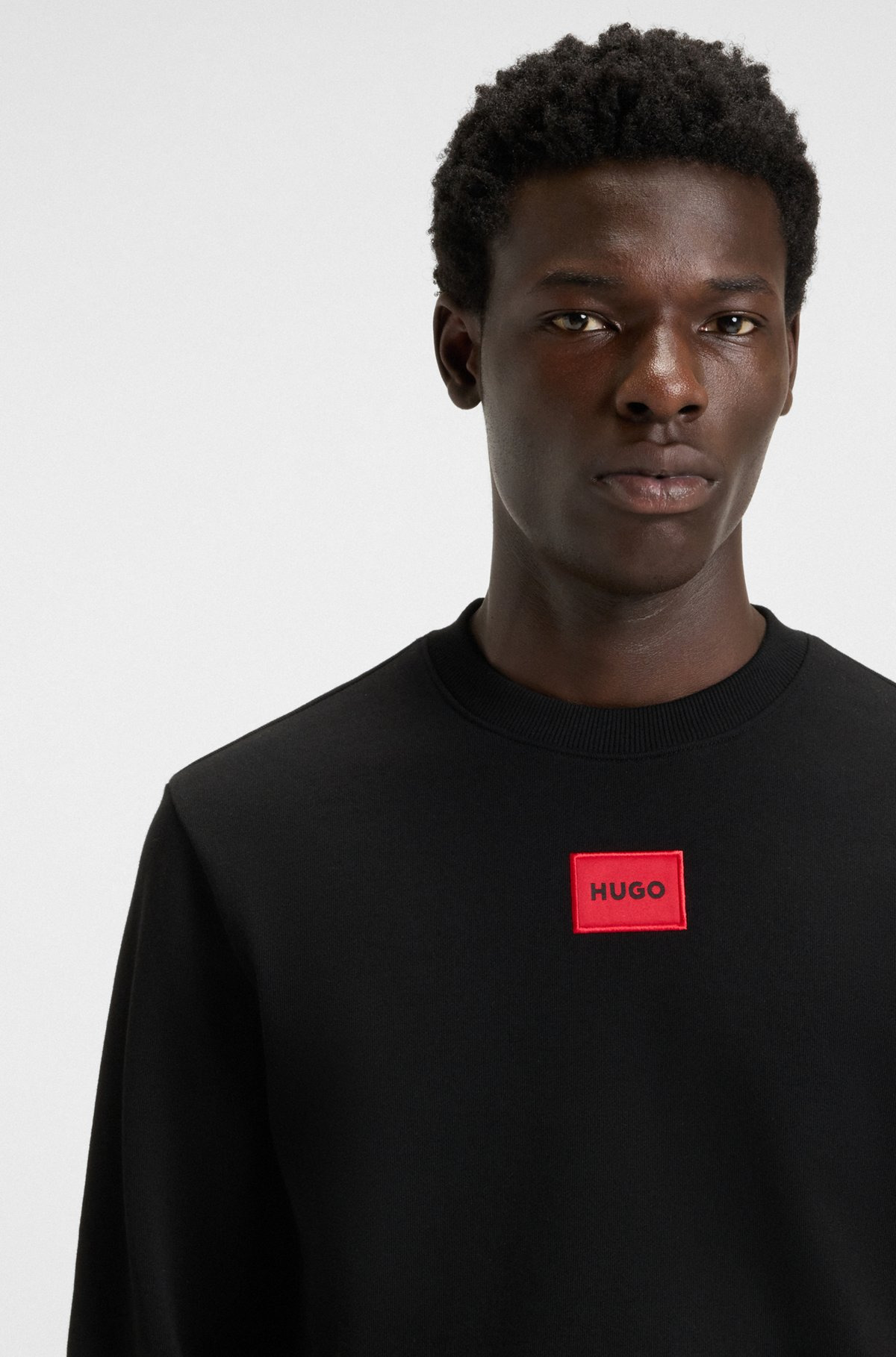 COTTON-TERRY REGULAR-FIT SWEATSHIRT WITH LOGO LABEL - 3