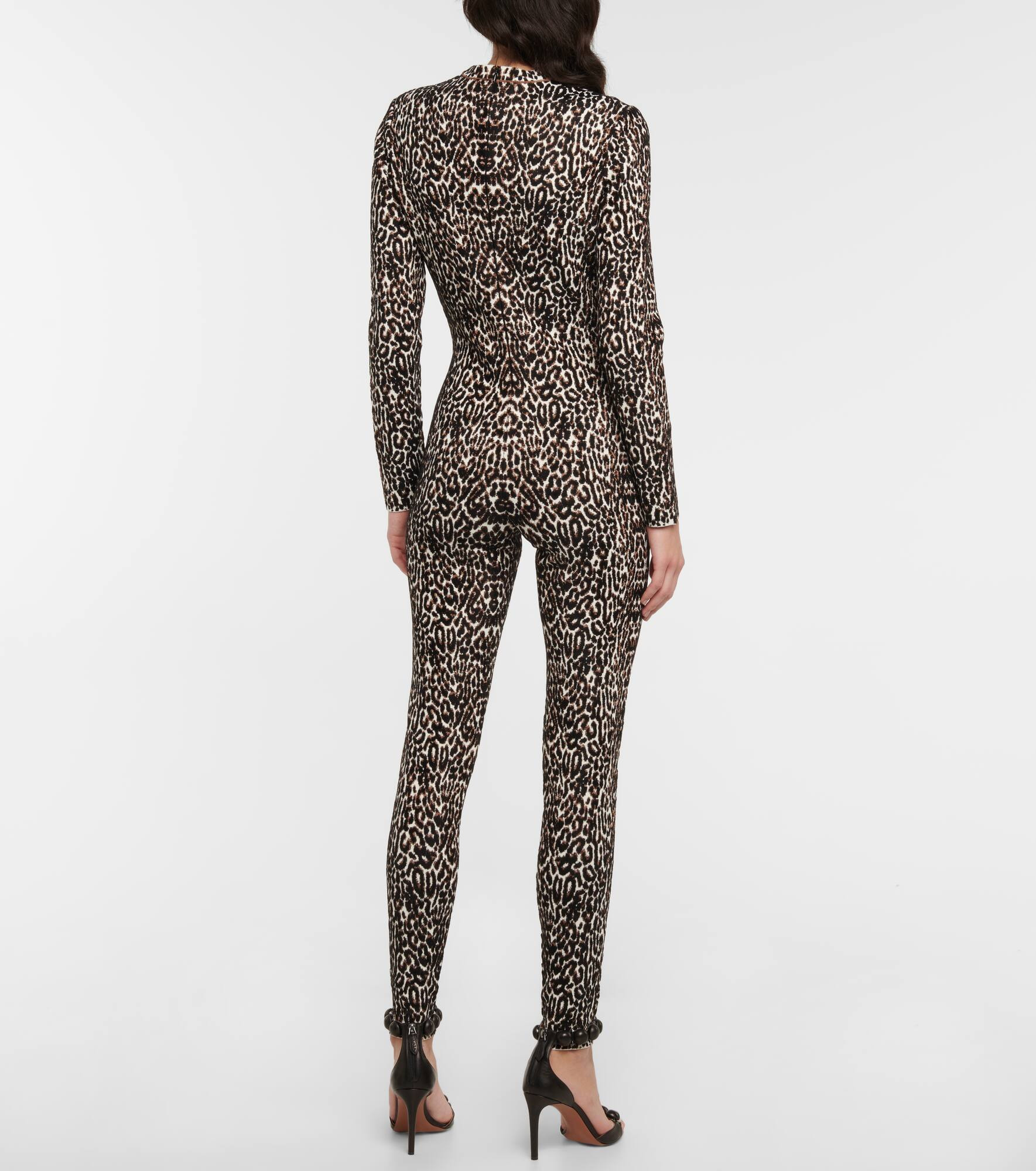 Leopard jacquard jumpsuit - 3