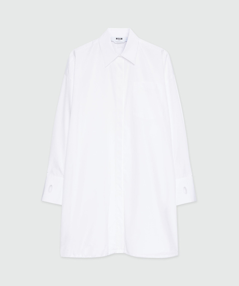White poplin shirt dress 1