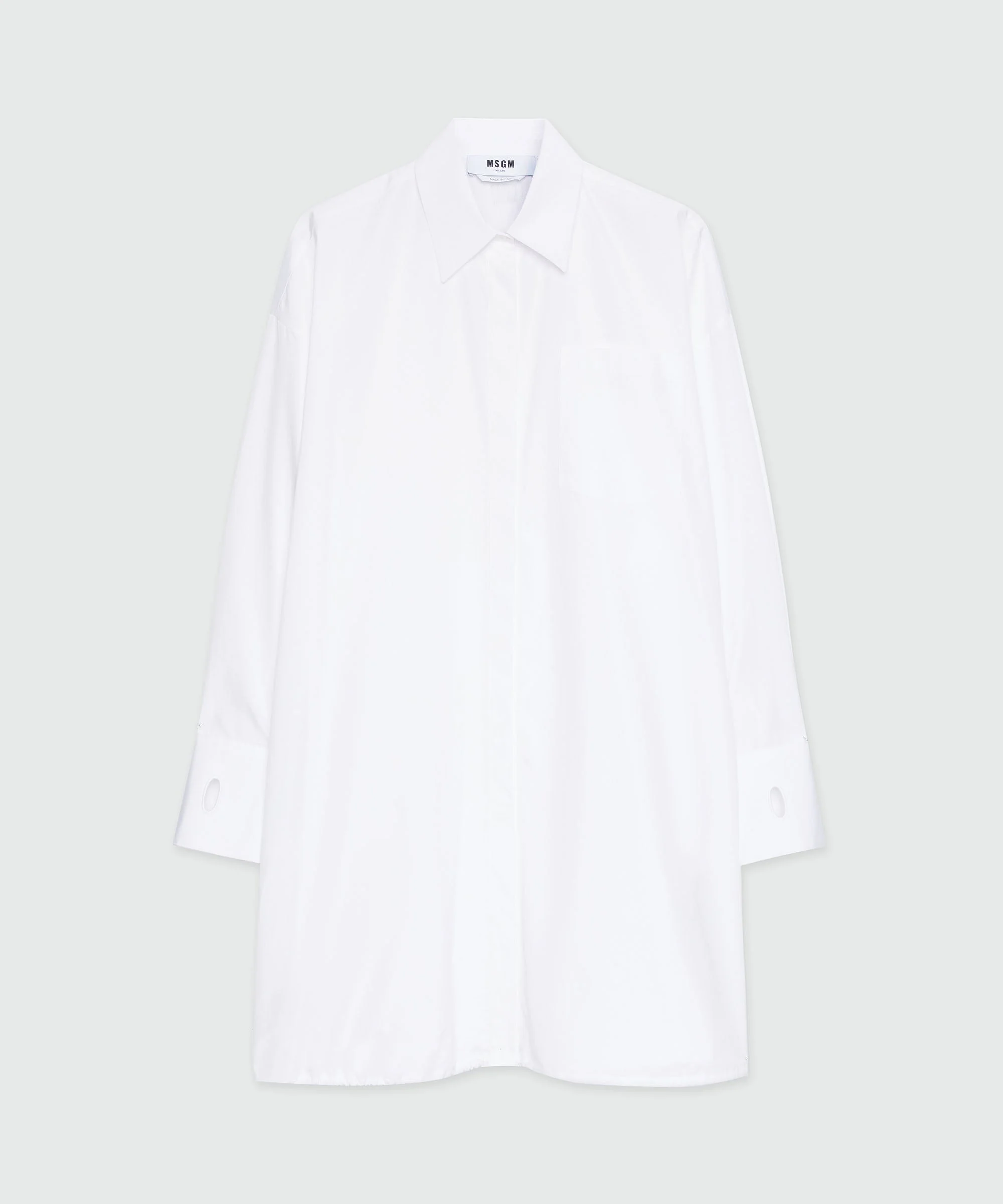 White poplin shirt dress - 1
