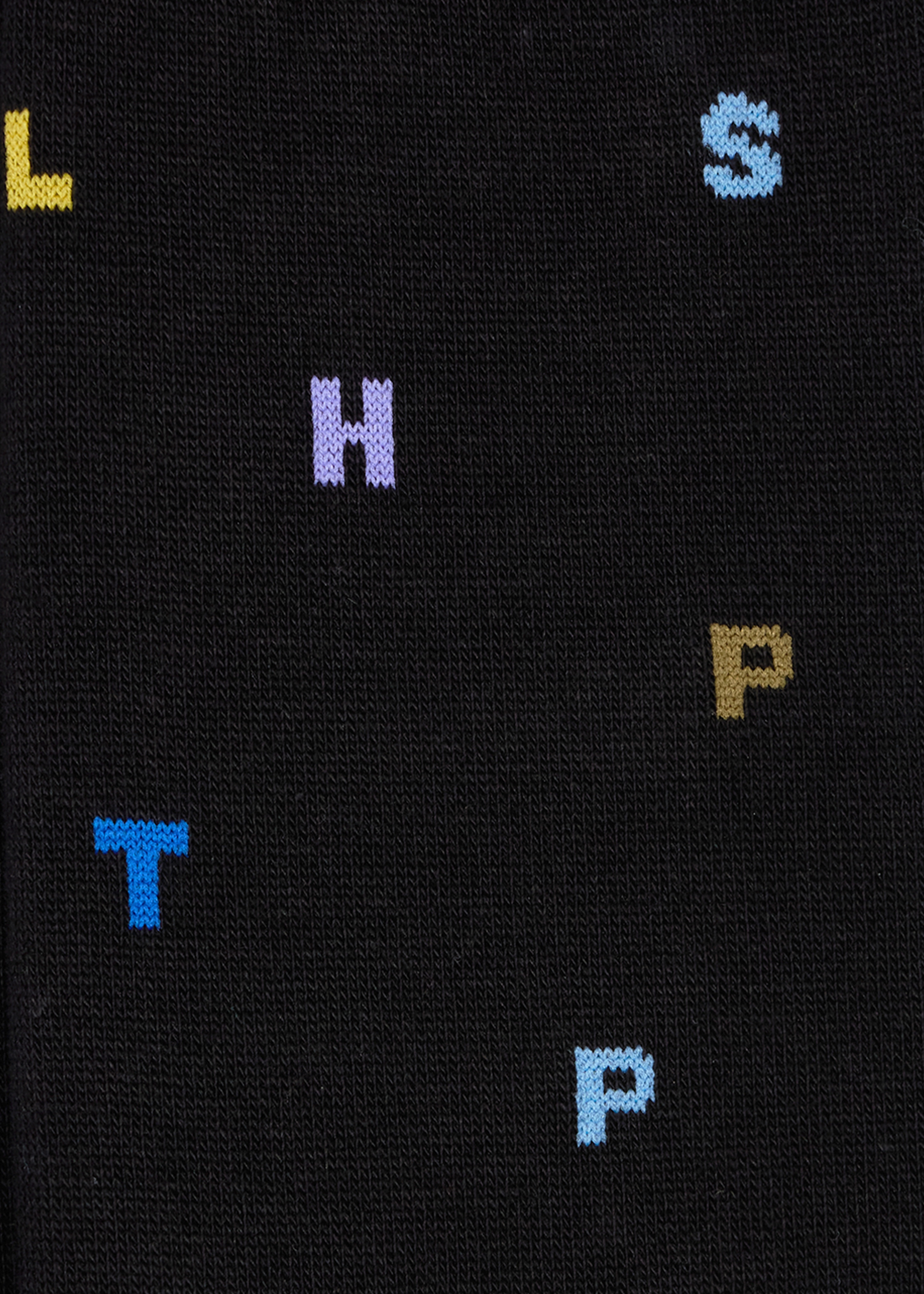 Black Logo Letter 'Stamp' Socks - 3