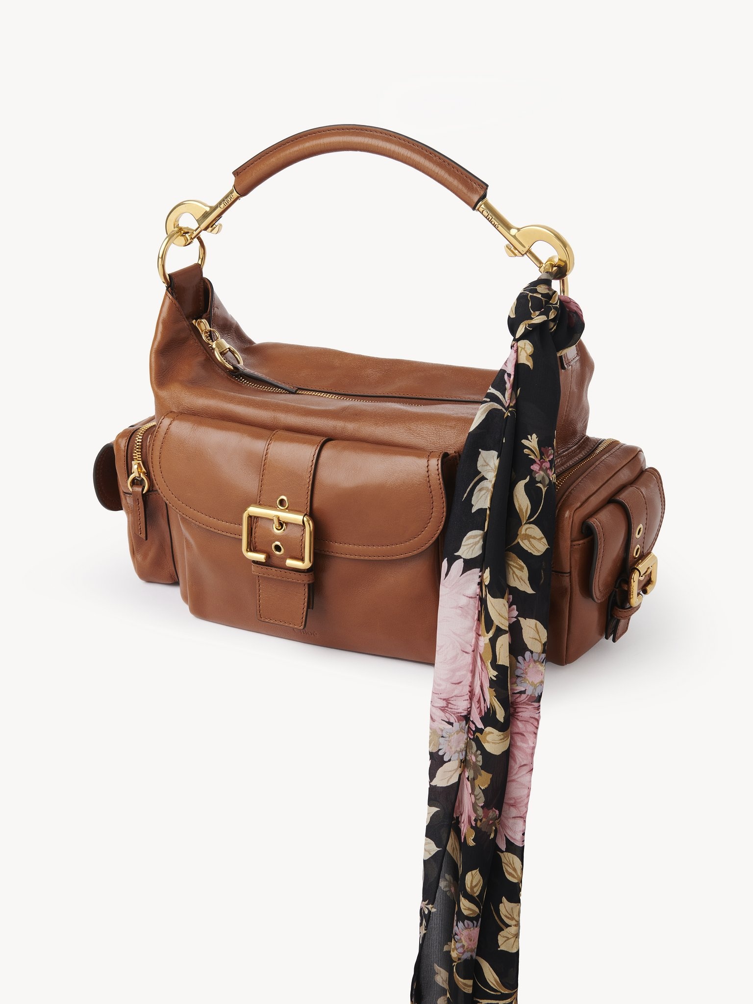 THE CHLOÉ PEONIES BANDEAU SCARF IN SILK CHARMEUSE - 4