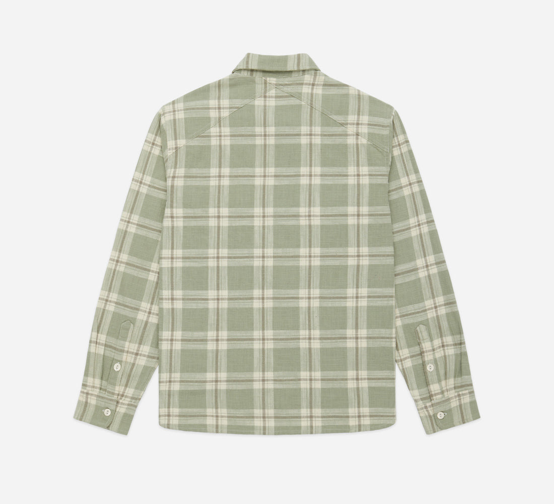 Crosscut Flannel - Seafoam Slub Check - 2
