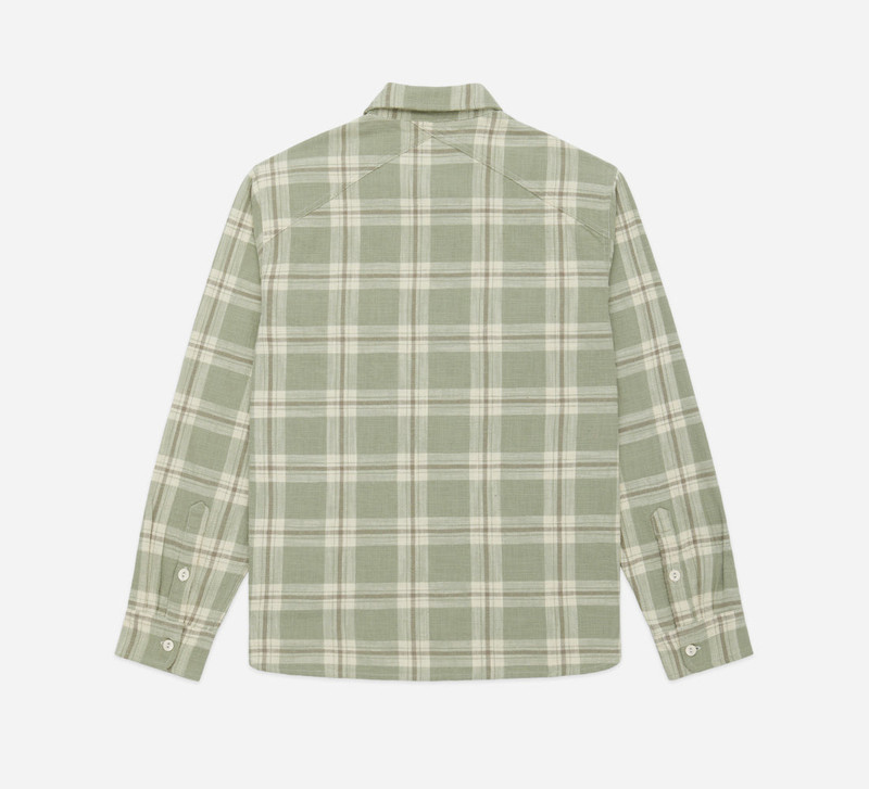 3sixteen Crosscut Flannel - Seafoam Slub Check outlook