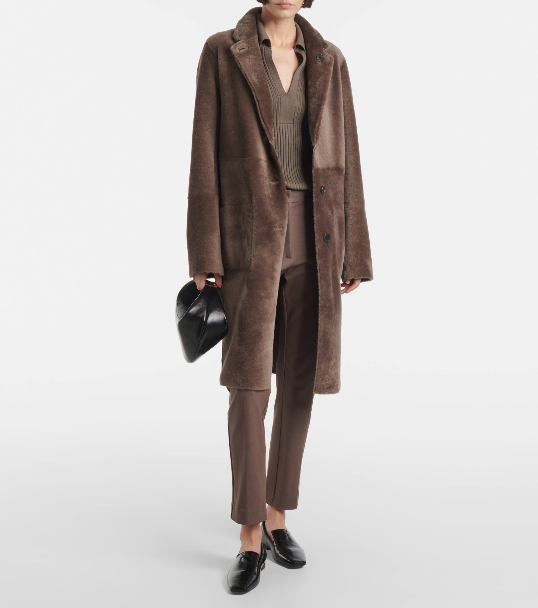 Reversible shearling and leather coat - 2