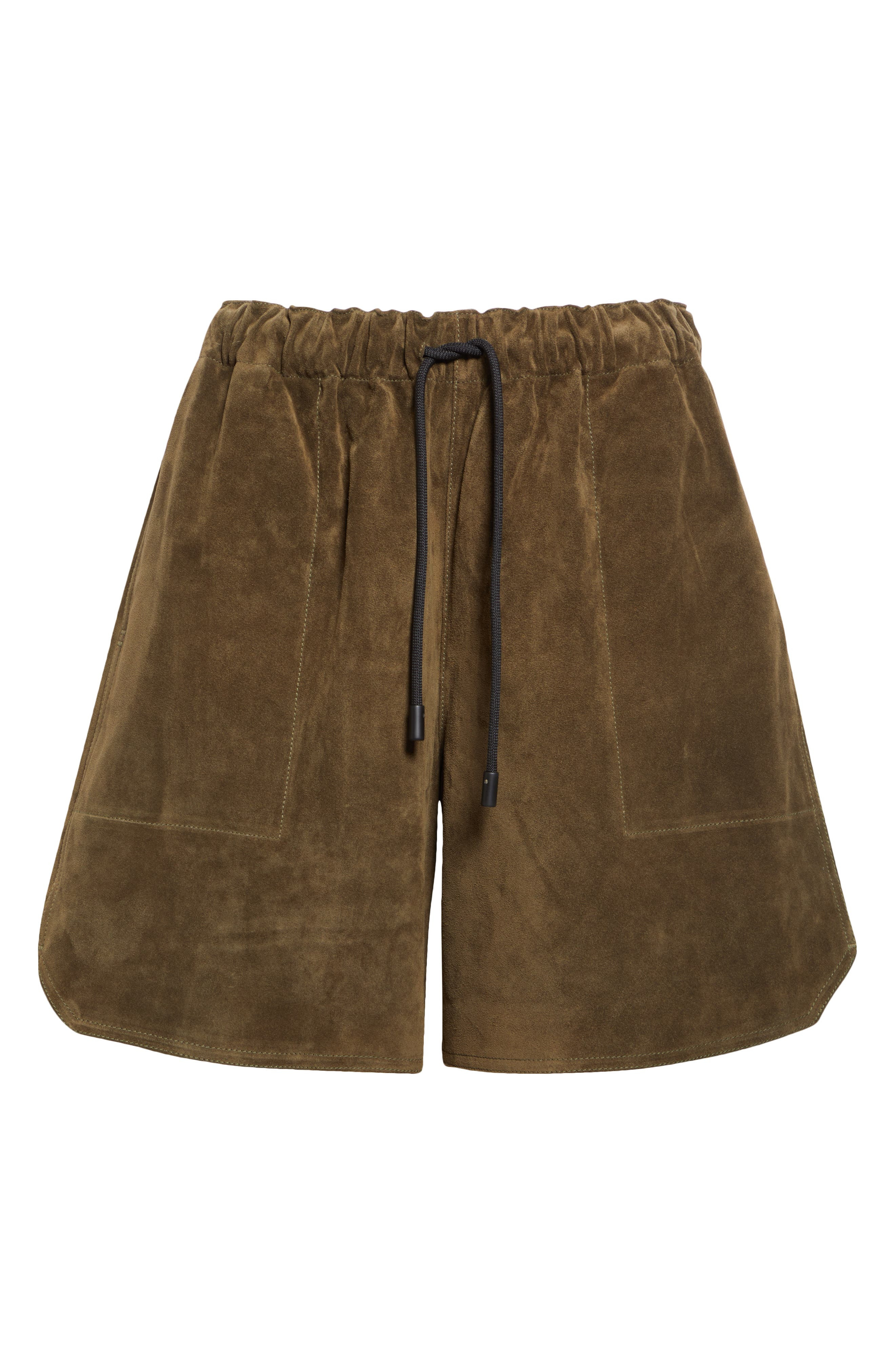 JW Anderson Suede Drawstring Waist Shorts in Khaki at Nordstrom - 6