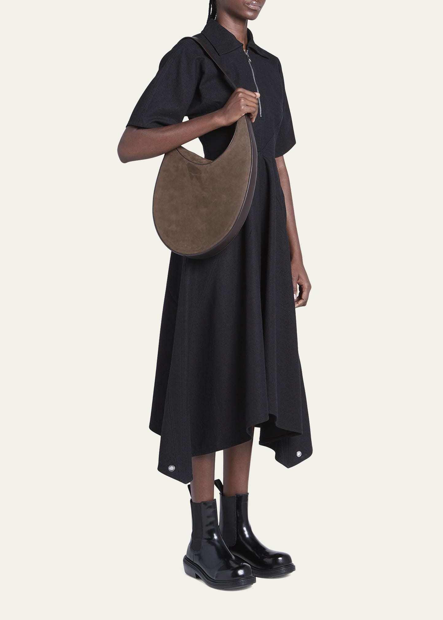 【関税&送料込】Bottega Veneta Large Drop Bottega Veneta Large Drop Suede and Leather Shoulder Bag