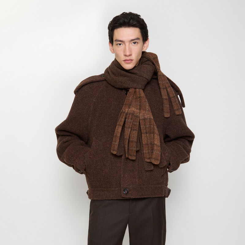 Detachable Scarf Wool Blend Jacket 3