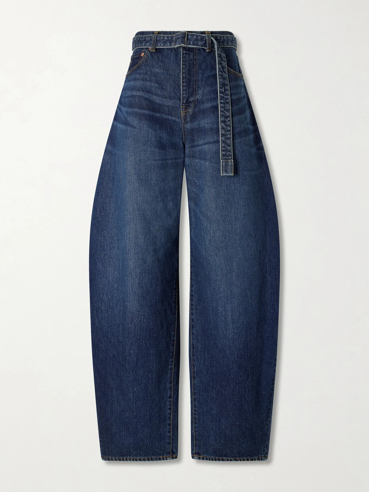 Belted High-rise Wide-leg Jeans - 1