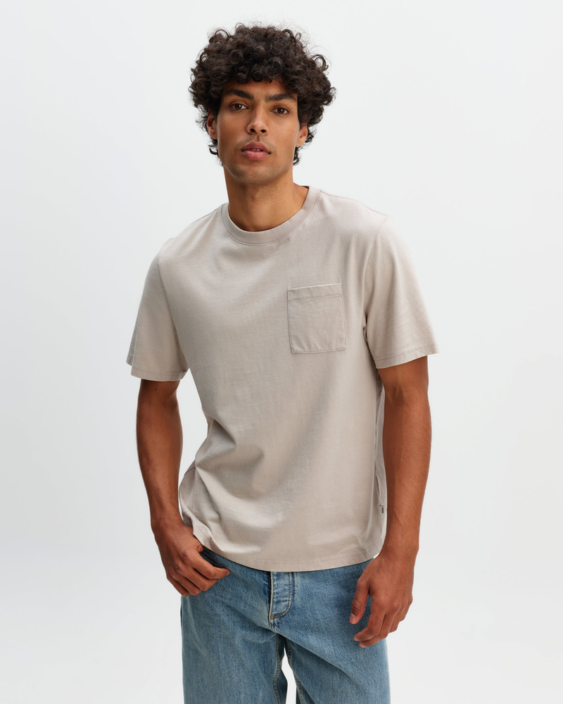 Wax London Dean - Washed Clay Compact Cotton Pocket T-Shirt outlook