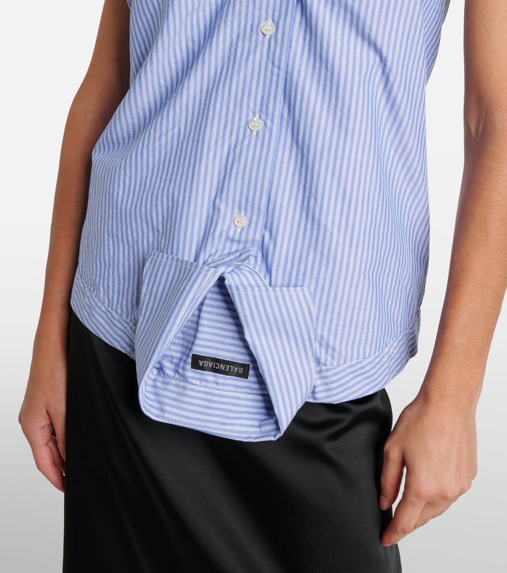 Striped deconstructed cotton top - 5