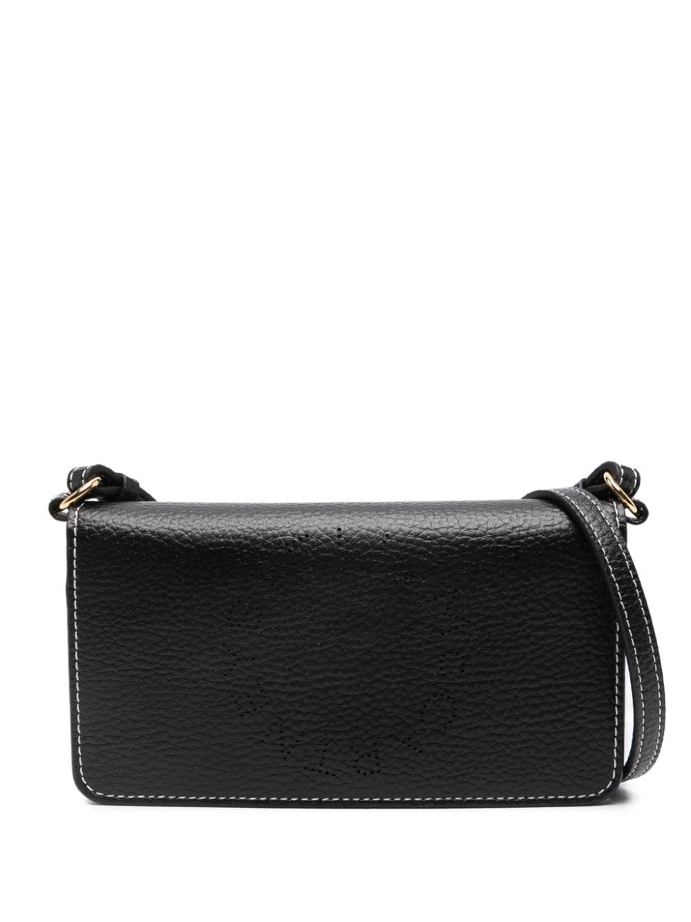 logo-perforated crossbody bag - 1
