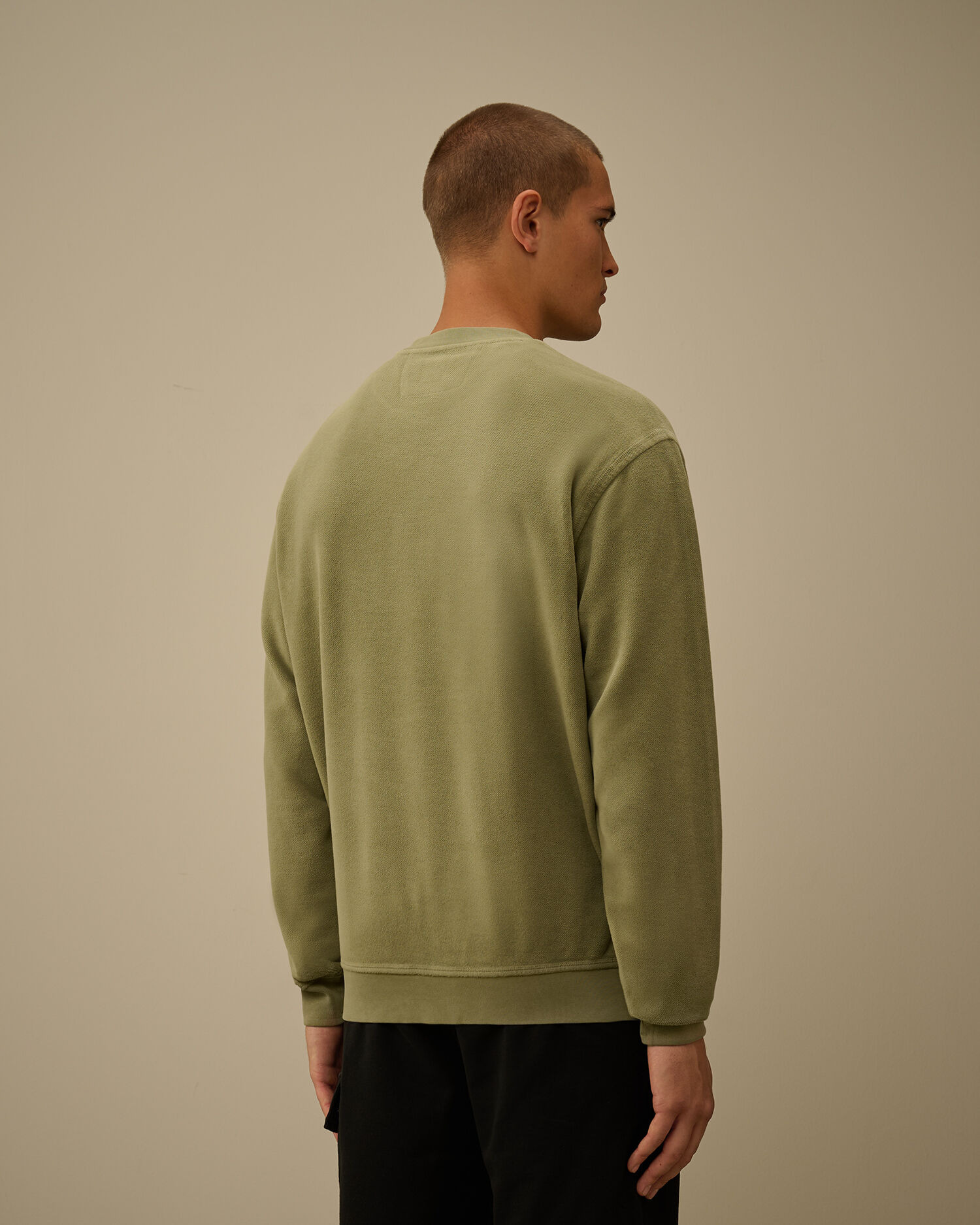 Brushed Emerized Diagonal Fleece Crewneck Sweatshirt - 4