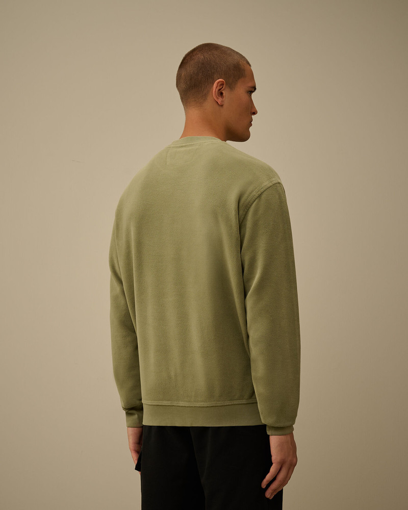 Brushed Emerized Diagonal Fleece Crewneck Sweatshirt 4