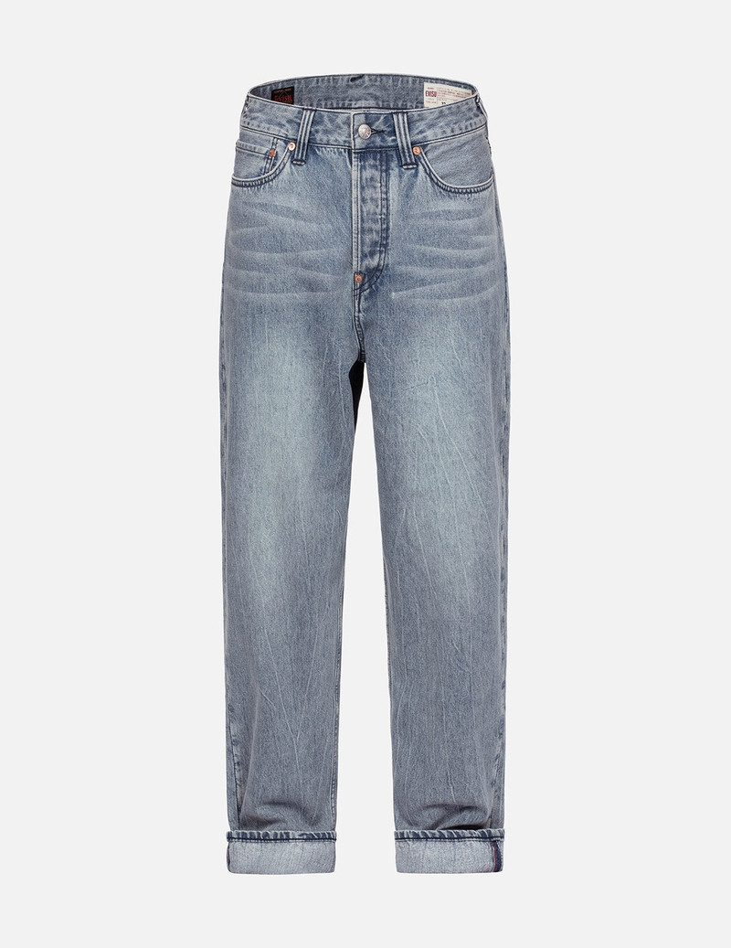 EVISU Brush Seagull Print Fashion Loose Fit Jeans outlook