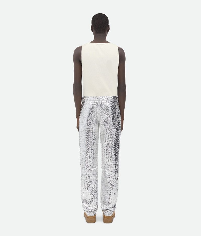 Intrecciato Laminated Leather Pants 3