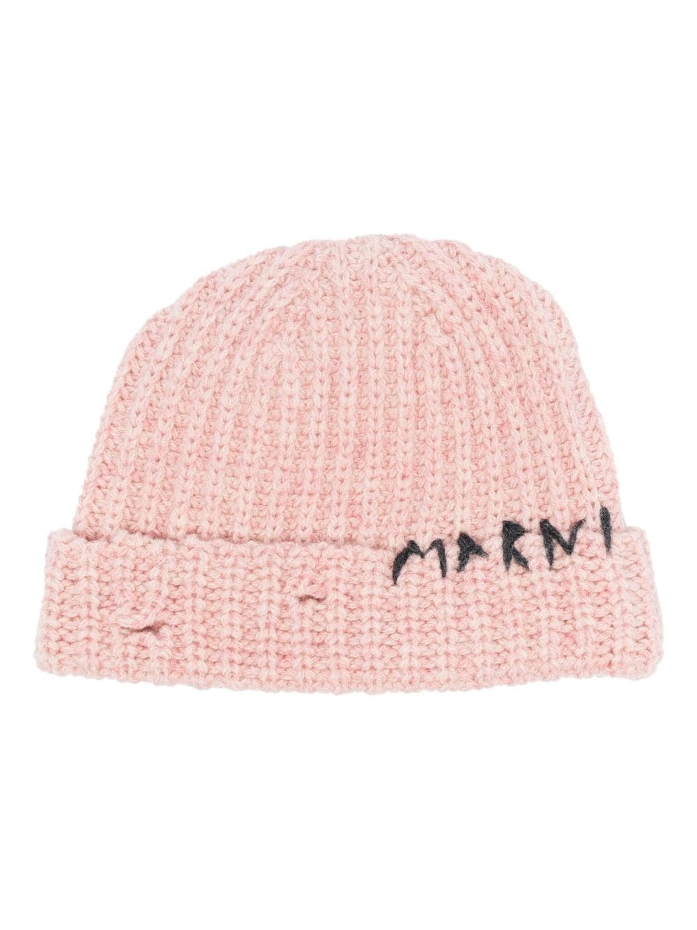 logo-embroidered chunky-knit beanie - 1