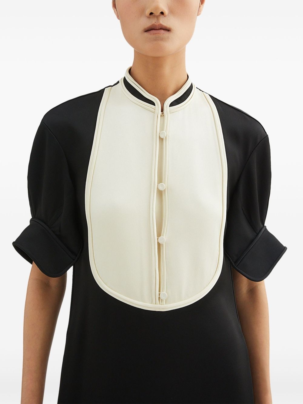 bib-collar mini dress - 4