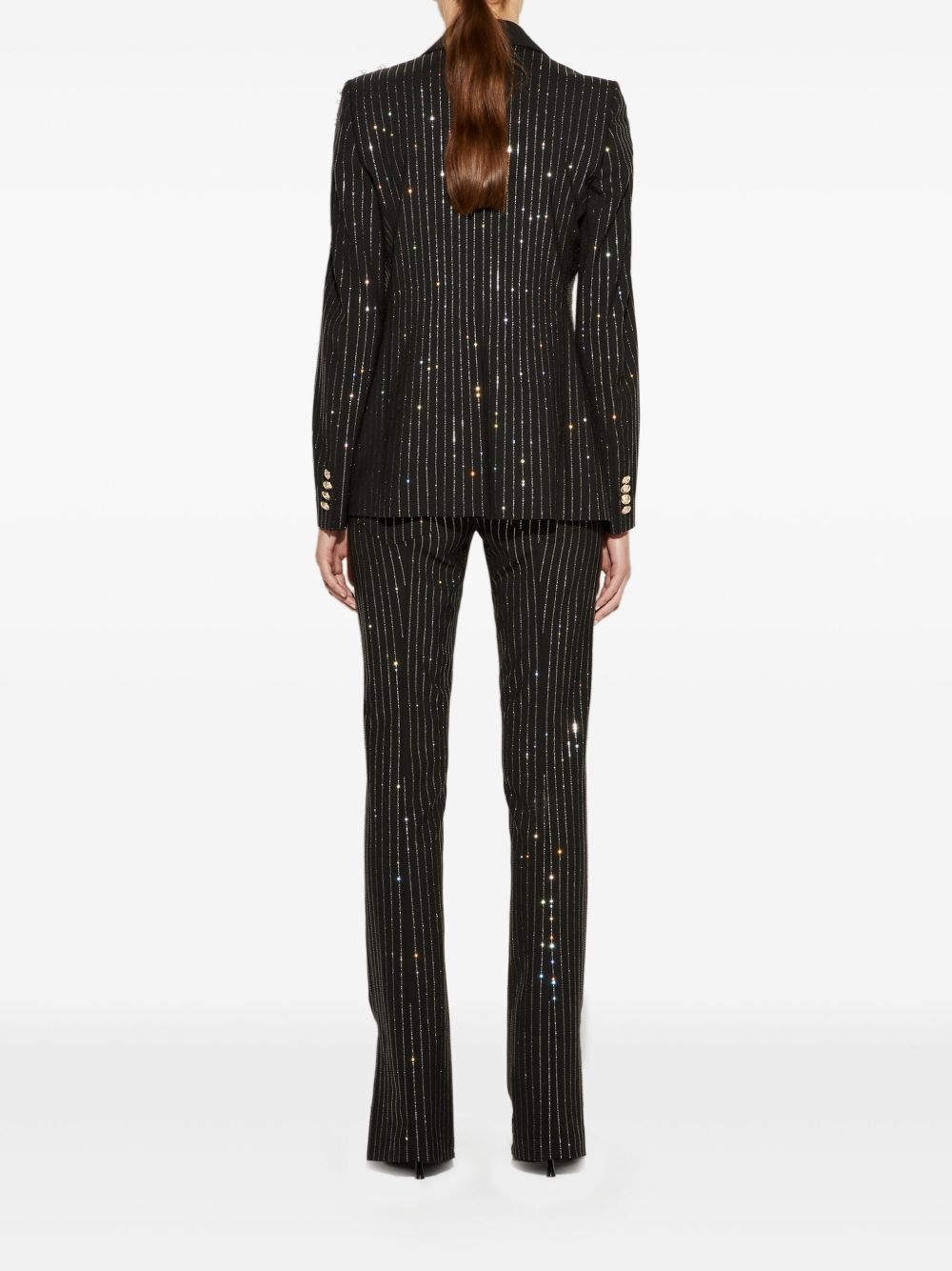 pinstripe rhinestone blazer - 4