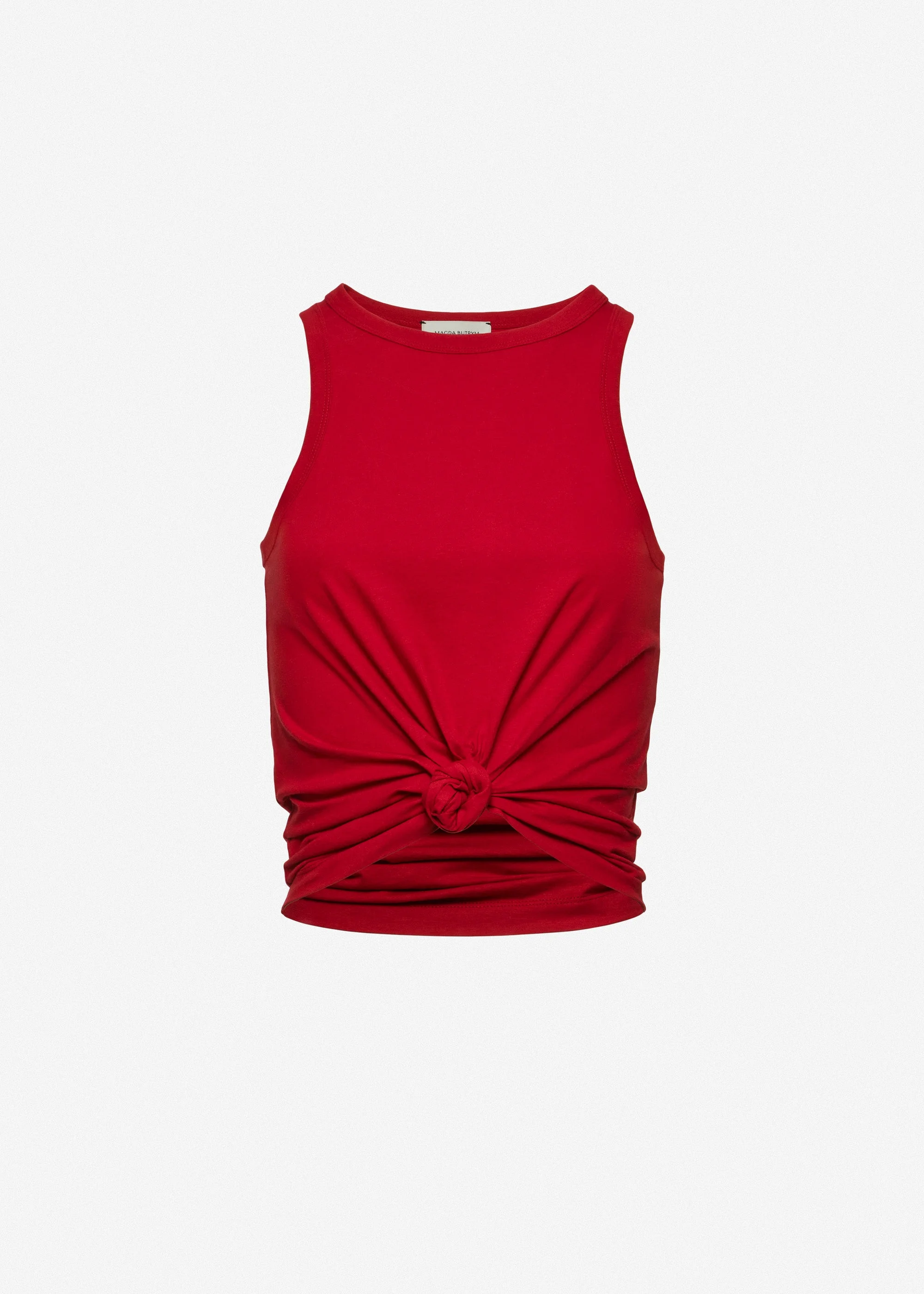 Knotted tank top in red - 1