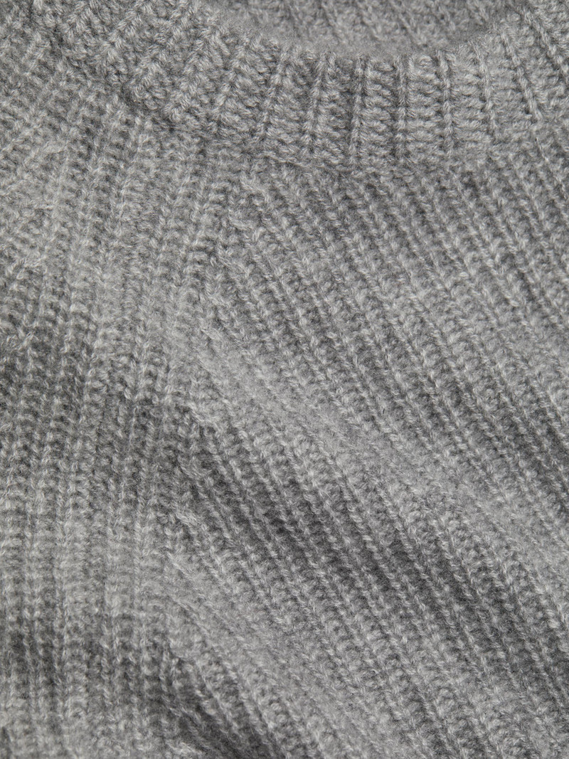 Women's Cashmere Fisherman Sweater - Heather Grey 7