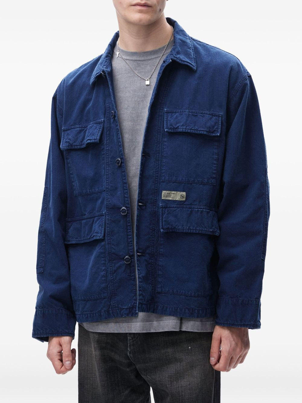 multi-pocket cotton shirt jacket - 2