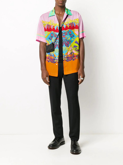 VERSACE JEANS COUTURE Paisley Fantasy-print short-sleeved shirt outlook