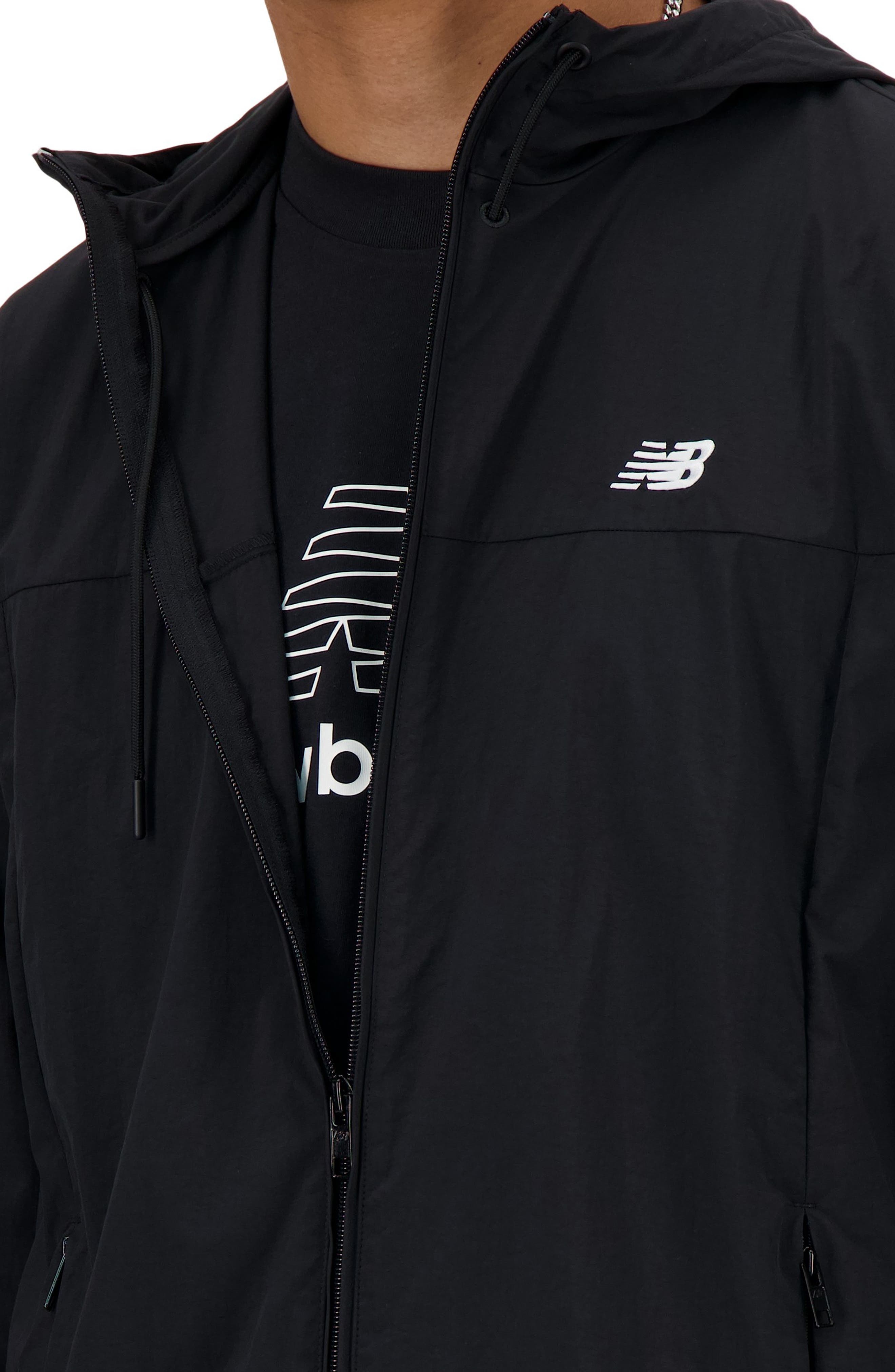 New Balance Athletics Woven Nylon Hooded Jacket in Black at Nordstrom - 4