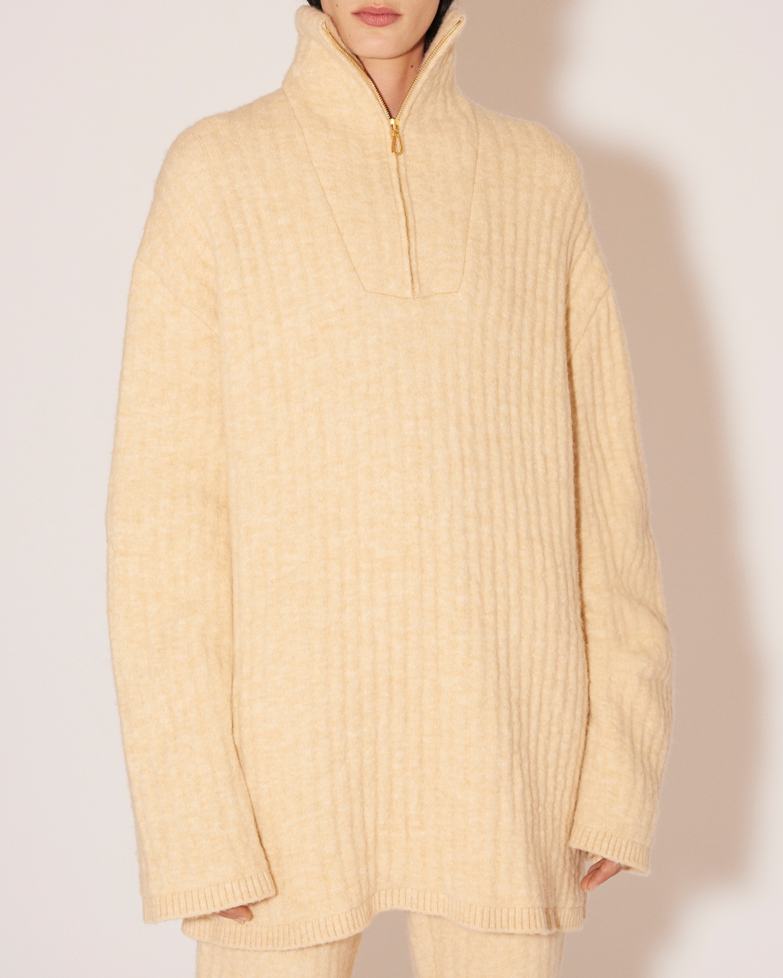 ZITAH - Oversized knitted sweater - Cream - 6