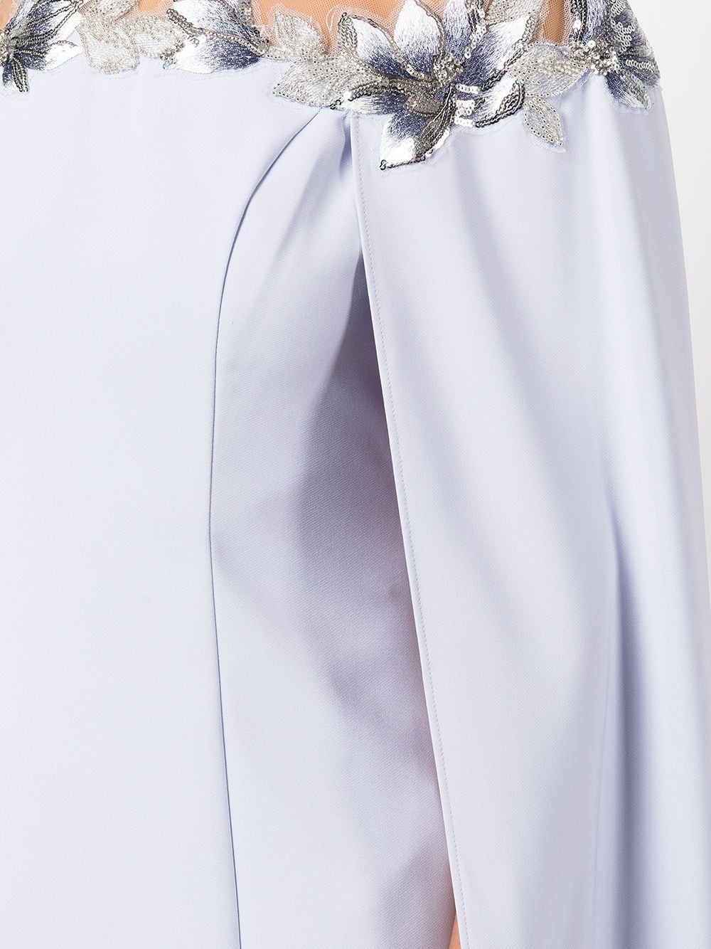 ILLUSION CAPE EFFECT CREPE GOWN - 4