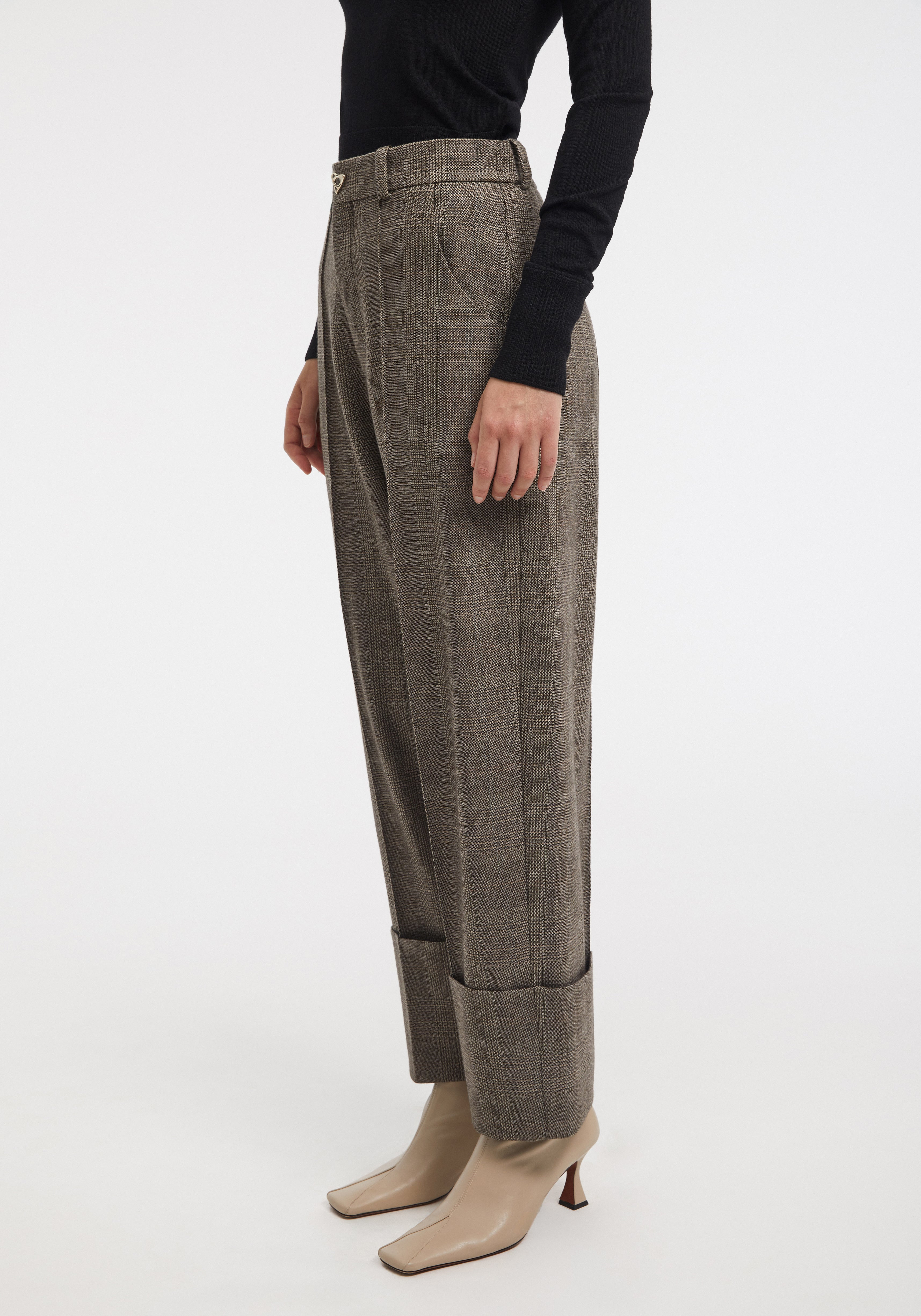 WENDERS
Checkered cuffed straight-leg suiting pants - 5