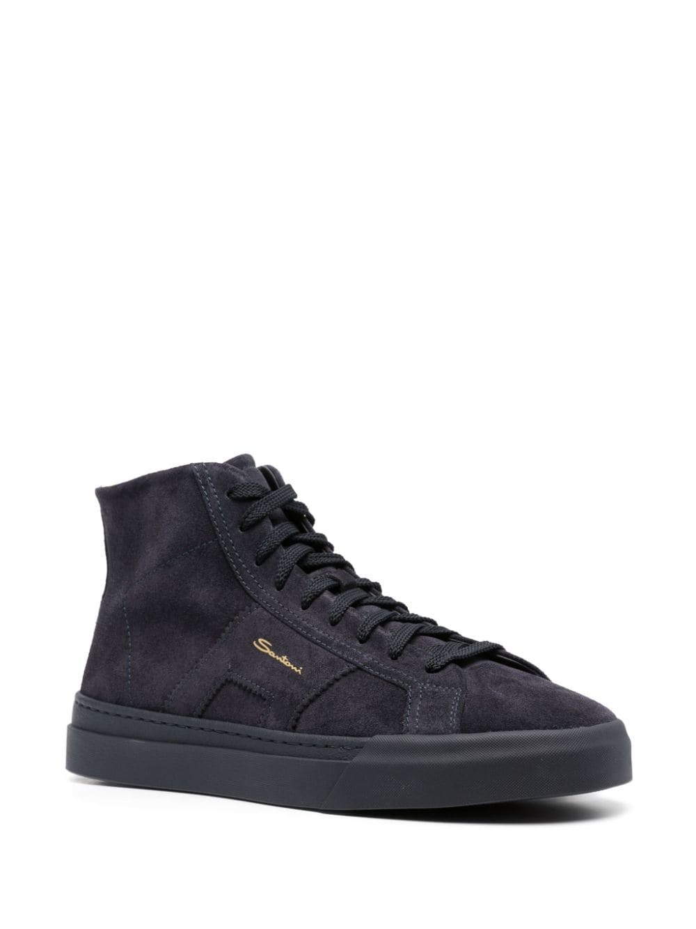 logo-print leather sneakers - 2