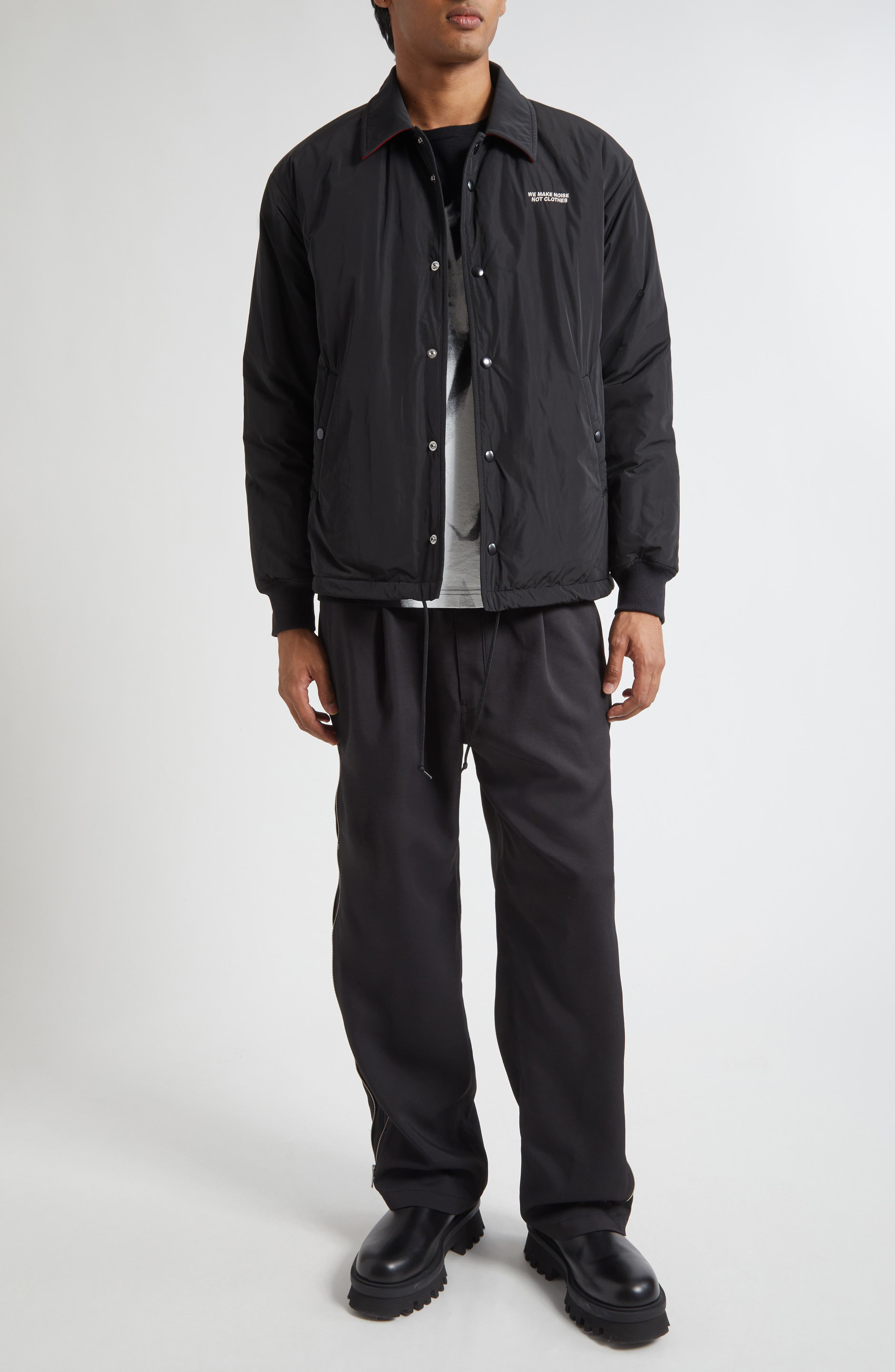 Undercover For All Rebels Satin Jacket in Black at Nordstrom - 2