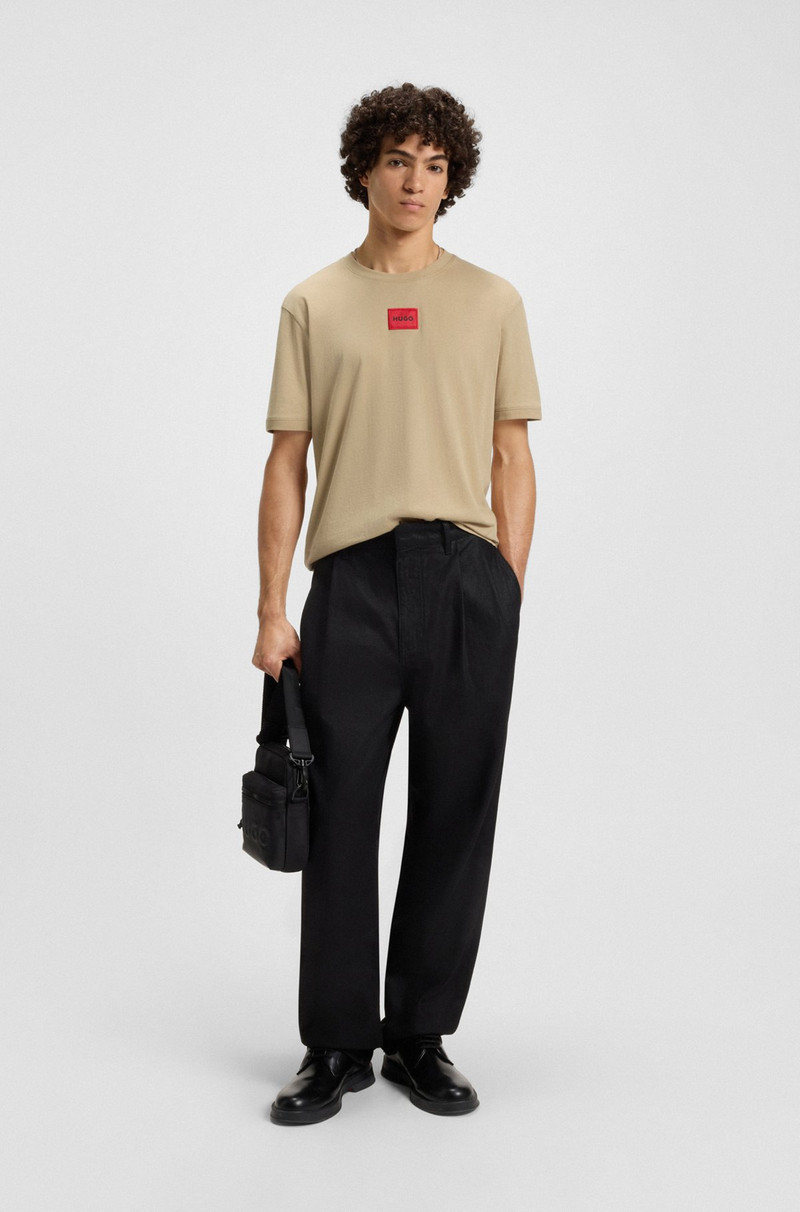 HUGO COTTON-JERSEY T-SHIRT WITH LOGO LABEL outlook