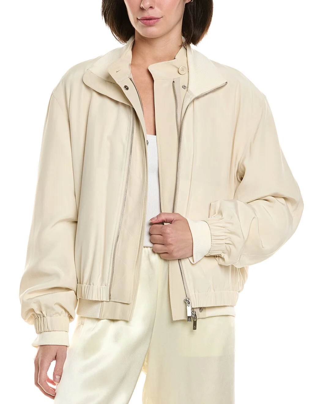 Helmut Lang Zip Silk Bomber Jacket - 1