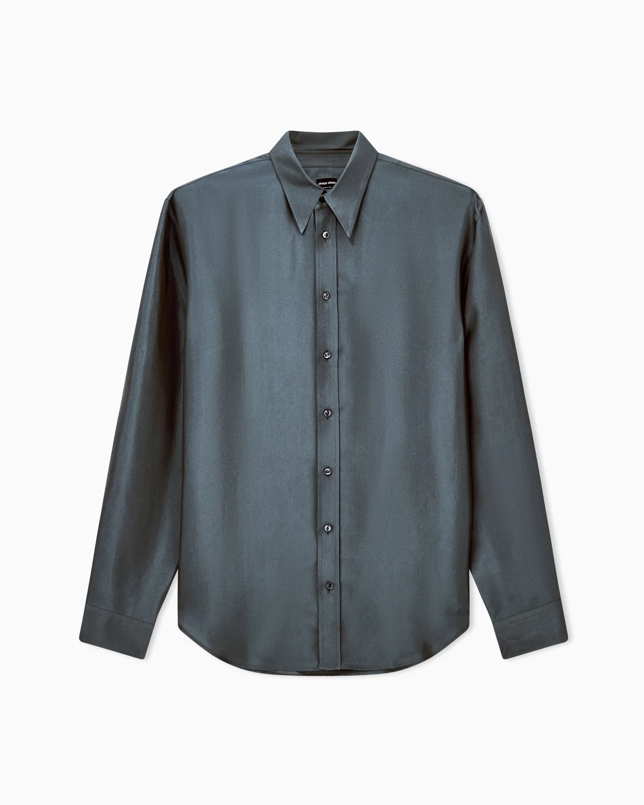 SHIRT REGULAR FIT IN IRIDESCENT YARN-DYED SILK TWILL - 1