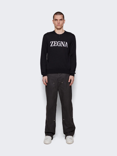 ZEGNA Merino Coolmax Crewneck Black outlook