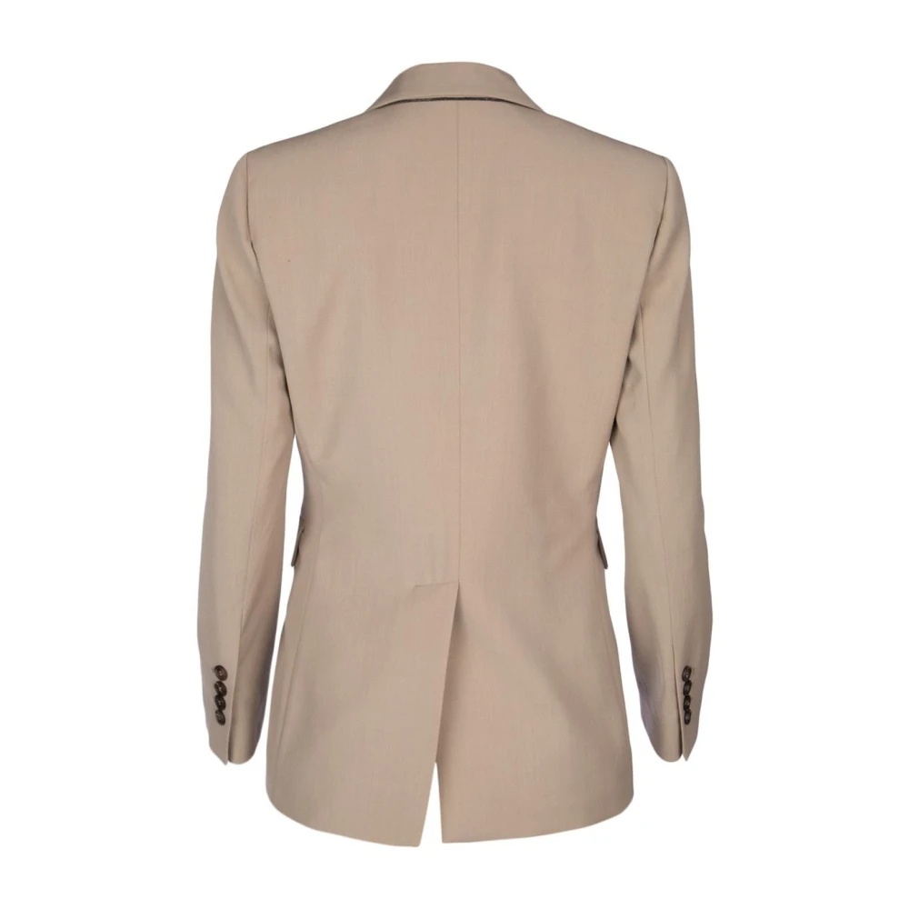 BEIGE WOOL JACKET ELEGANT STYLE - 2