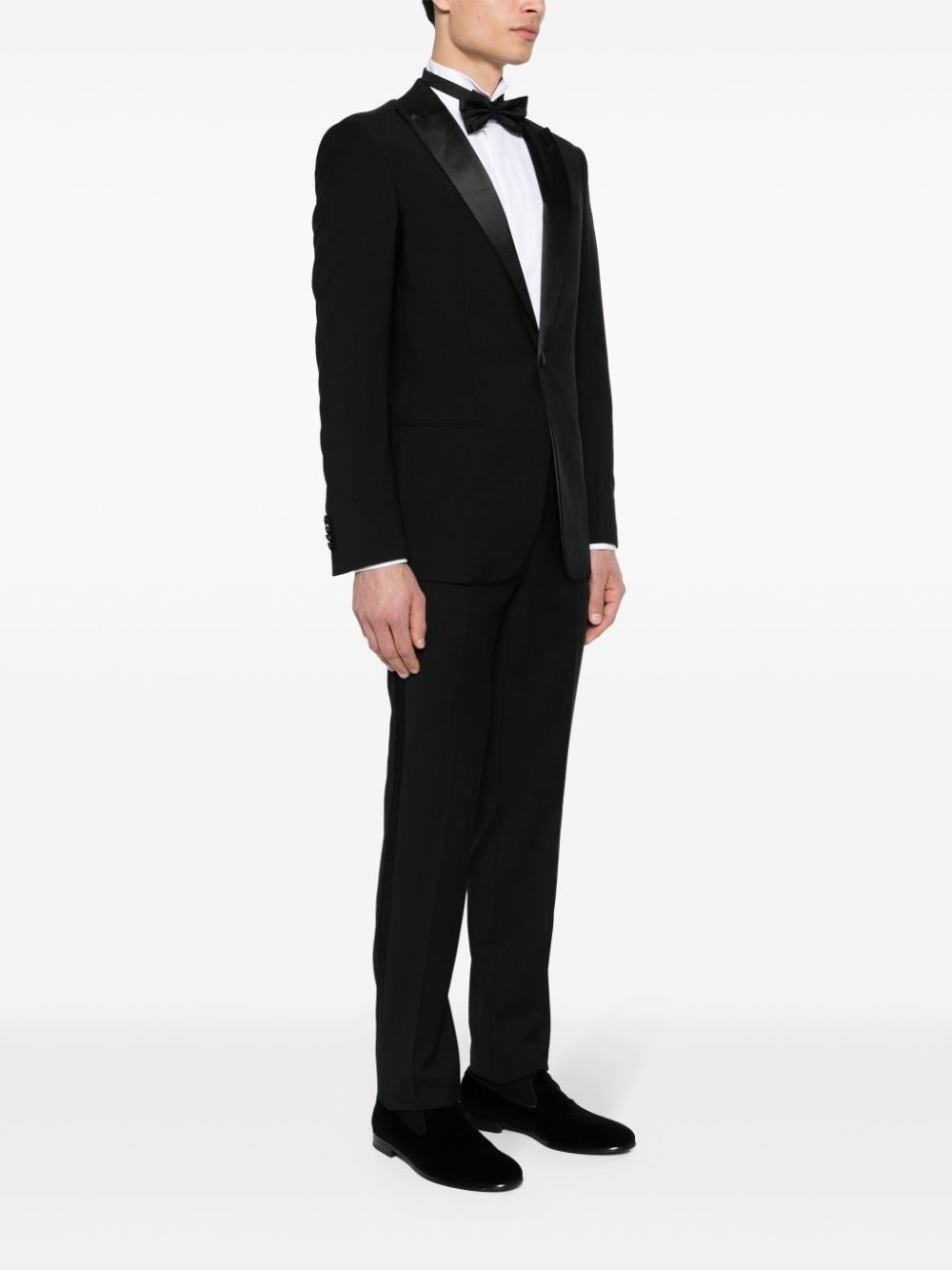 contrast wool single-breasted suit - 3