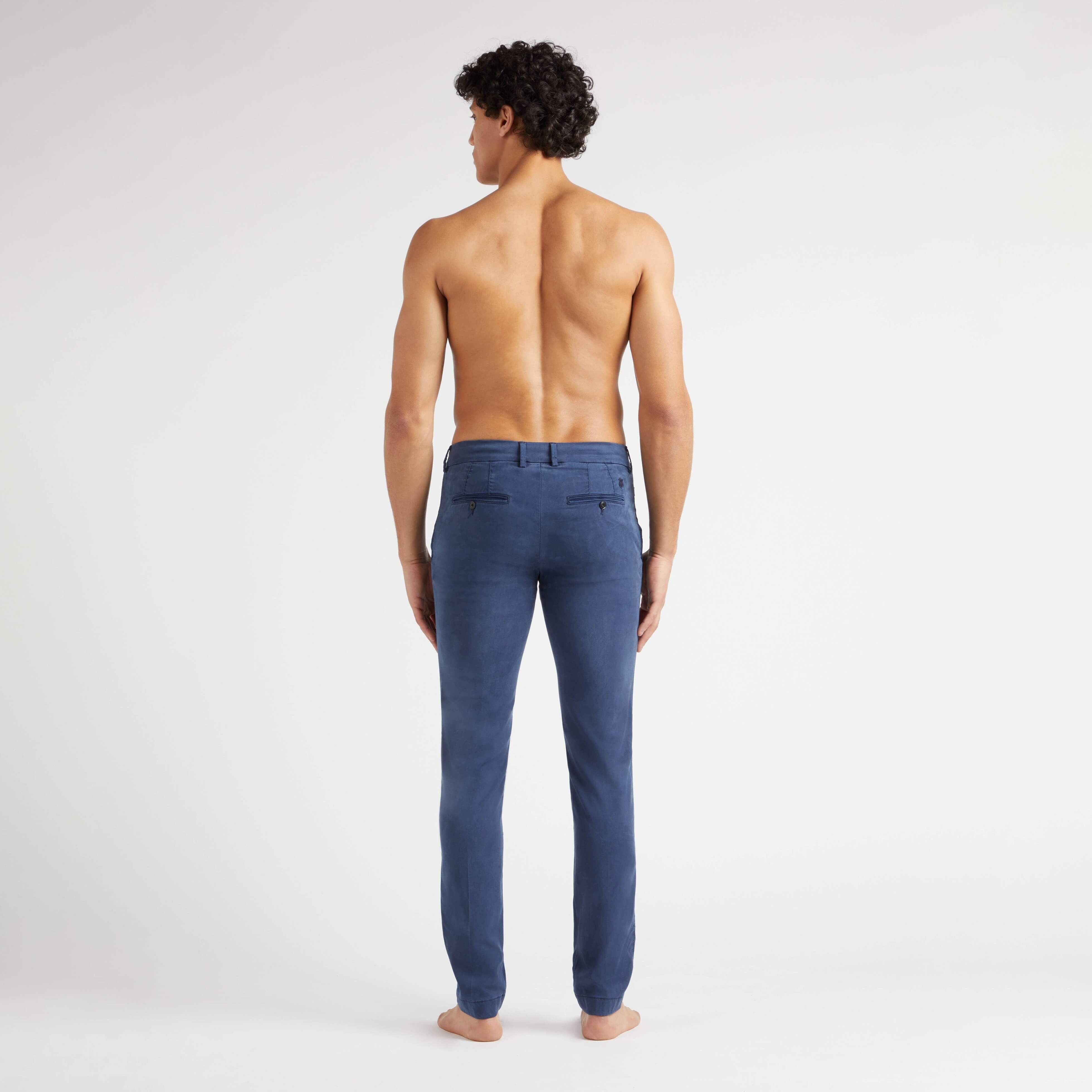 Men Tencel Cotton Chino Pants Solid - 4