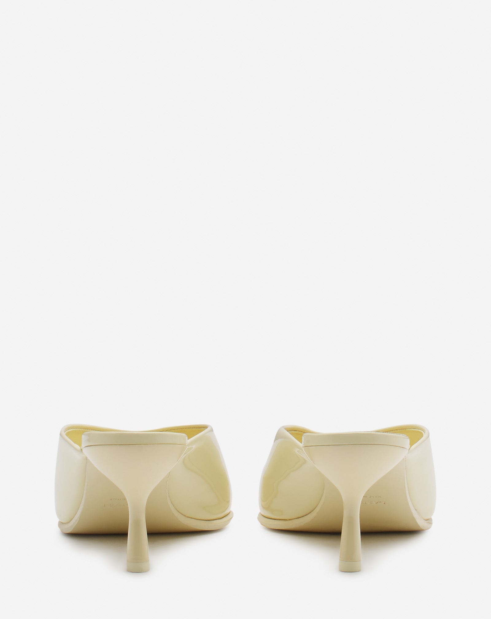 PATENT LEATHER HEELED MULES - 4